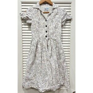 Bea & Dot By ModCloth Bird & Flower Floral Print Dress Small Picnic Spring